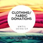 Clothing/fabric donations needed by October 3rd